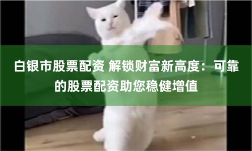 白银市股票配资 解锁财富新高度：可靠的股票配资助您稳健增值